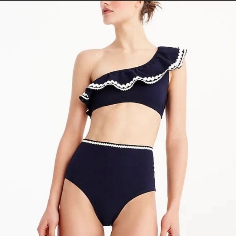 EUC J. Crew Rick Rack Ruffle Bikini Top & Bottom Only Worn Twice!